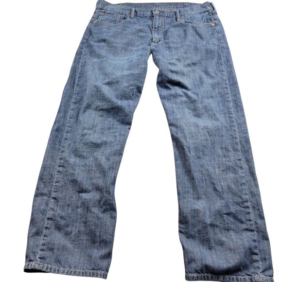 Levi's 569 Jeans Mens 38x32 Tag 38x30.5 Blue Loose Fit Straight Dark Wash Retro - Picture 1 of 6